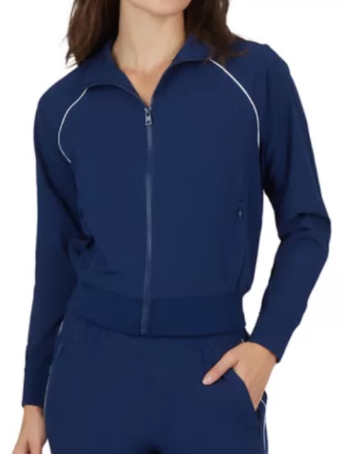 Nwt Navy Women's Track Jacket With White Piping Size L